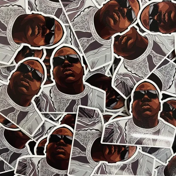 Die-cutstickers met een geïllustreerd portret